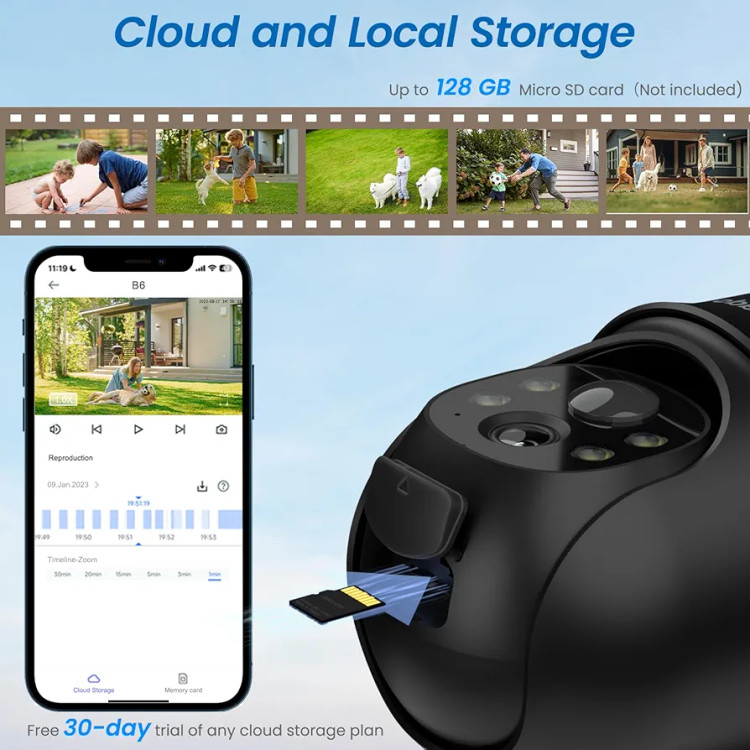 دوربین بیسیم با پنل خورشیدی