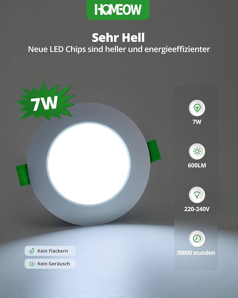 چراغ توکار دیمردار LED