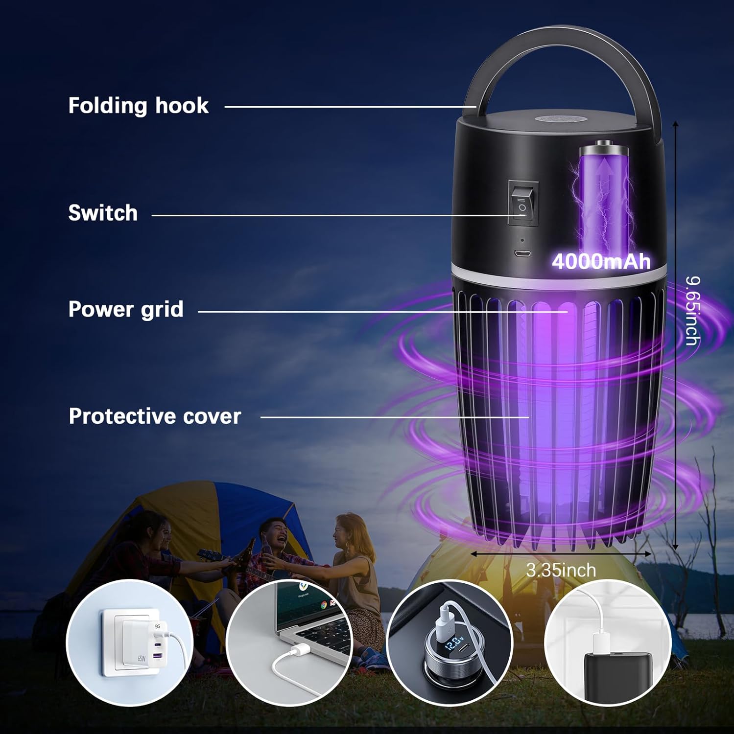 چراغ ضد پشه قابل شارژ،