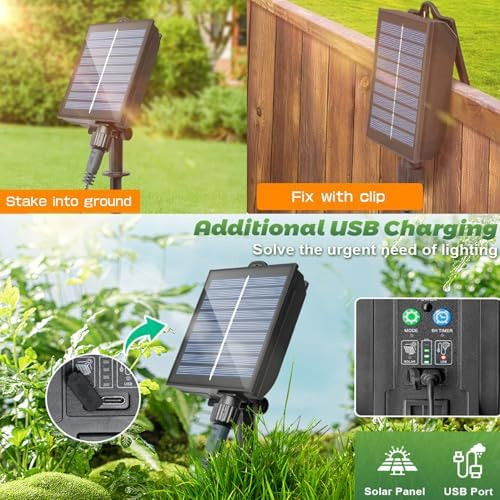 چراغ نواری خورشیدی ۱۰ متر، چراغ ضدآب فضای باز