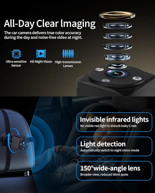 دوربین صندلی عقب کودک