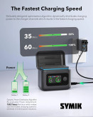 شارژر دو تایی SYMIK مخصوص Insta360 X5 با نمایش درصد شارژ