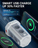چندراهی برق ایستاده پاور استریپ 8 پریز چندراهی برق USB دار محافظ برق خانگی چندراهی برق سامریور power strip tower surge protector extension socket USB charger چندراهی برق کامپیوتر و گیمینگ