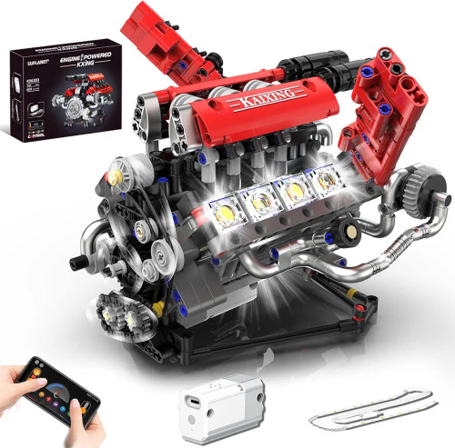کیت ساخت موتور V8 موتور مینیاتوری V8 موتور آموزشی خودرو کیت مهندسی خودرو موتور مکانیکی متحرک