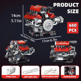 کیت ساخت موتور V8 موتور مینیاتوری V8 موتور آموزشی خودرو کیت مهندسی خودرو موتور مکانیکی متحرک