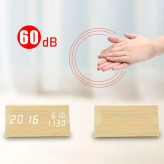 ساعت دیجیتال چوبی ساعت رومیزی LED ساعت دیجیتال رومیزی ساعت نمایش دما و رطوبت ساعت رومیزی مدرن