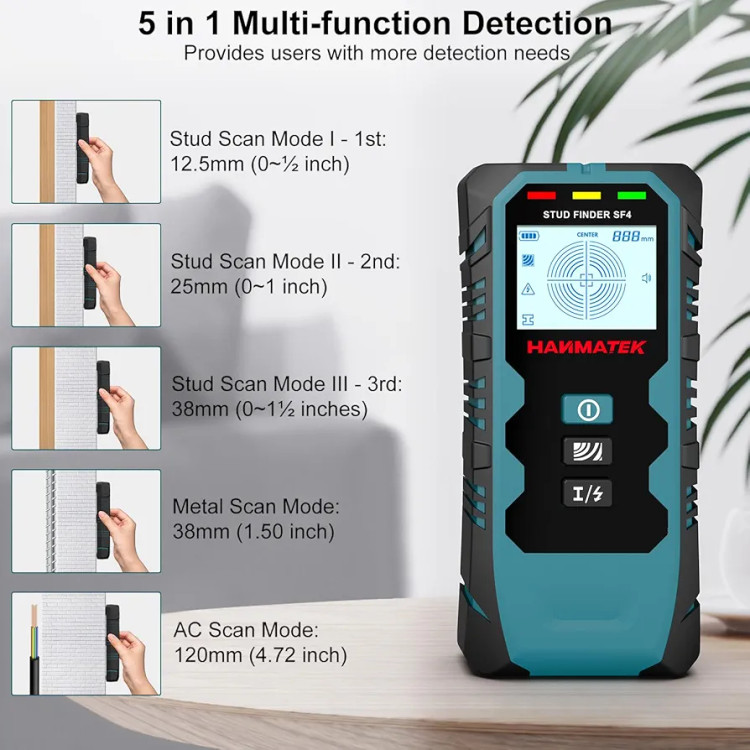 اسکنر دیوار Stud Finder دستگاه تشخیص سیم برق دستگاه تشخیص فلز داخل دیوار HANMATEK Wall Scanner