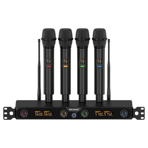 میکروفون بیسیم MELONARE MWM-41F سیستم میکروفون بیسیم 4 کاناله میکروفون UHF حرفهای
