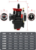 کاربراتور 260CB2ZS، کاربراتور موتور سیکلت، کاربراتور PE26، کاربراتور 26 میلی متری، کاربراتور مسابقه ای، کاربراتور موتور کراس، کاربراتور پیت بایک، کاربراتور 150 سی سی، کاربراتور 200 سی سی