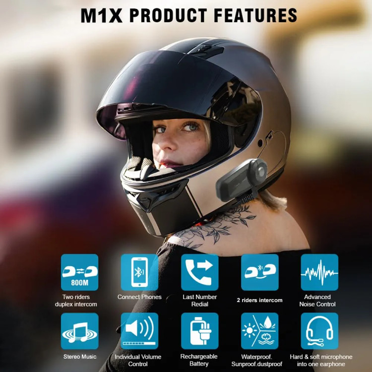 بلوتوث کلاه کاسکت برند Maxto مدل MX1