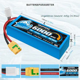 باتری و شارژر 14.8V 4S 6200MAH 45C LIPO Profuse