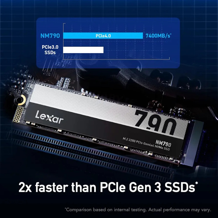 هارد اینترنال اس اس دی PCIe Gen4 x4 لکسار مدل NM790 ظرفیت 2 ترابایت Lexar NM790 SSD Internal PCIe Gen4 x4 Hard Drive - 2TB