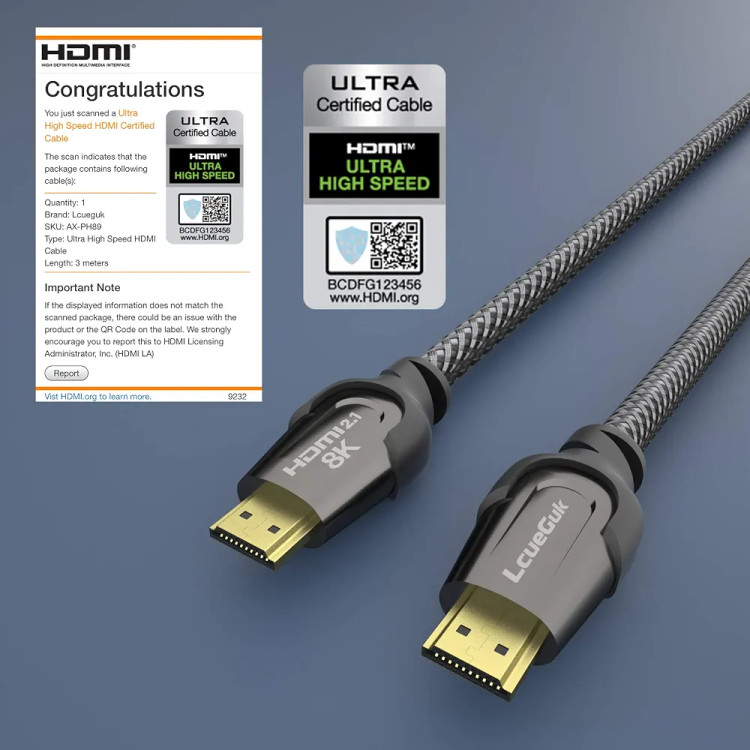 کابل HDMI 3.1 LcueGuk مدل LXM032M