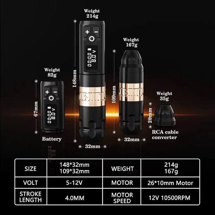 کیت کامل دستگاه تاتو آمبیشن Soldier مدل Wireless Rotary