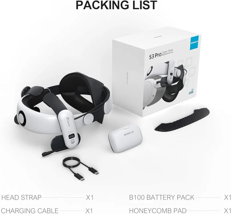 Head strap bobo vr s3 pro با سیستم تهویه بند پشت meta 3 v3s