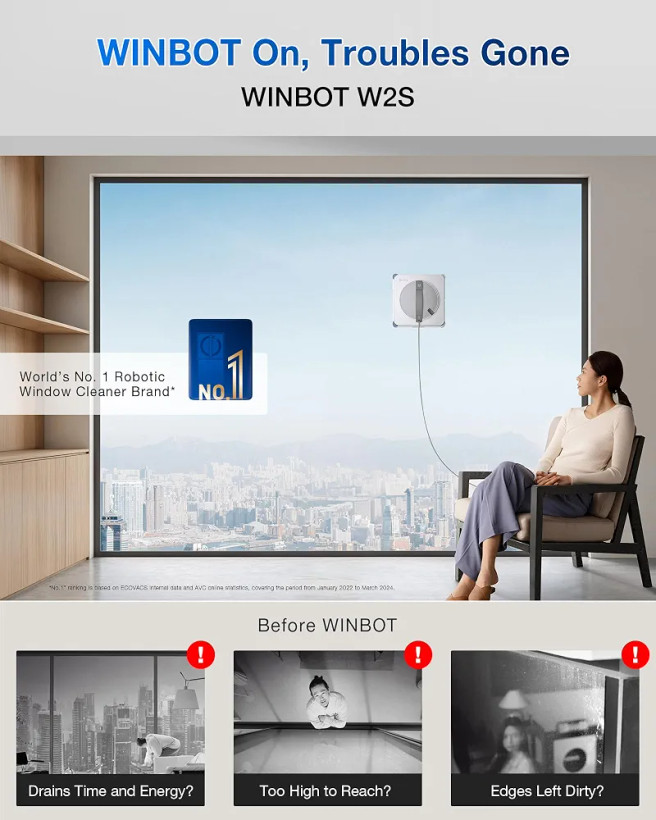 ربات شیشه پاک کن اکووکس مدل WINBOT W2 Pro