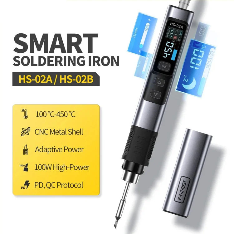 هویه دیجیتال FNIRSI HS-02 با توان تا 100 وات،