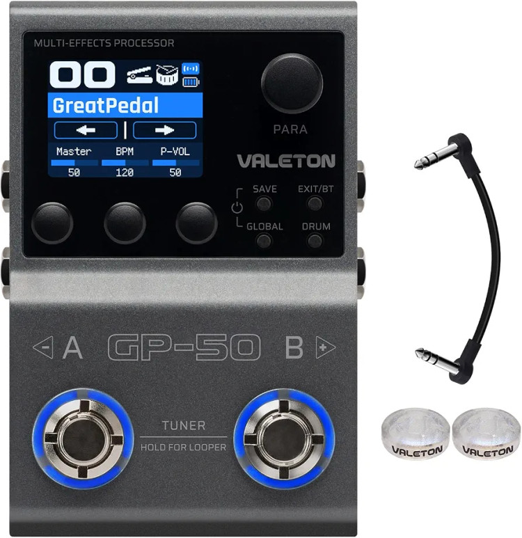 مولتیافکت گیتار و بیس Valeton مدل GP-50 با پشتیبانی از NAM